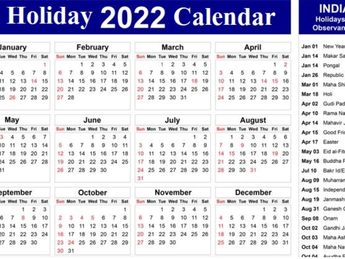 Holiday 2022 Calendar Holiday Calendar 2022: How Many Holidays Will You Get In 2022, How Many  Holidays Will Be On Weekends, See The Complete List - Business League