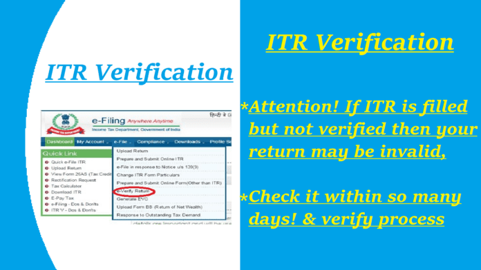ITR Verification: Attention! If ITR is filled but not verified then your return may be invalid, check it within so many days! & verify process