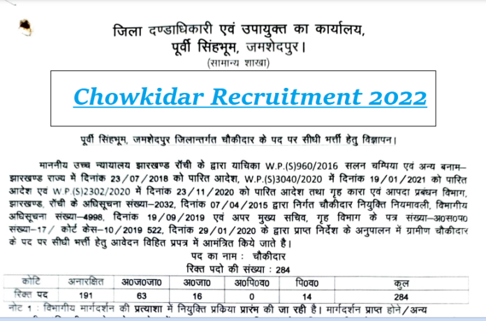Chowkidar Recruitment 2022: Bumper vacancy in Home Department for 10th pass, apply soon, salary will be more than 55000