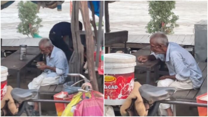 Elderly man counts his daily earnings. Heartbreaking video will move you to tears