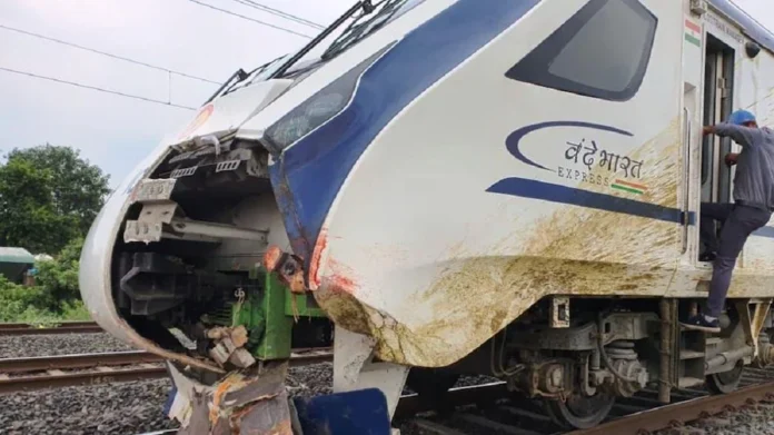 Vande Bharat Train Damaged: Big news! Vande Bharat Train damaged after hitting buffalo herd in Gujarat, see details