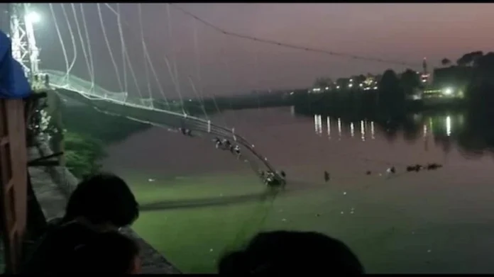 Watch: Horrific moment when Gujarat bridge crashes, 500 people on it