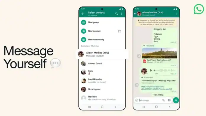 WhatsApp rolls out a feature that makes it easier to message yourself