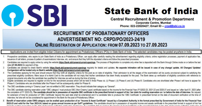 SBI PO Recruitment 2023: SBI recruits 2000 posts, application starts from today, know selection process & details