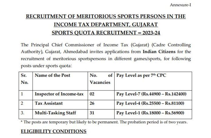 Income Tax Recruitment 2023