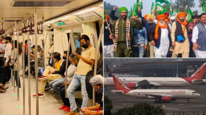 Farmers Protest 2024: Delhi Airport issues advisory for passengers, gates of 8 stations of Delhi Metro closed