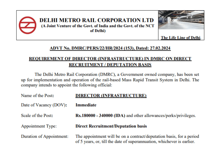 Delhi Metro Recruitment 2024: Golden chance to get job in Delhi Metro, salary will be Rs 34,0000, check details
