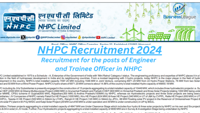 NHPC Recruitment 2024: Recruitment for the posts of Engineer and Trainee Officer in NHPC, know recruitment details