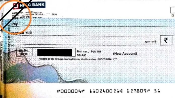 What is the meaning of the 2 lines in the corner of a cheque, when is it necessary to write it?