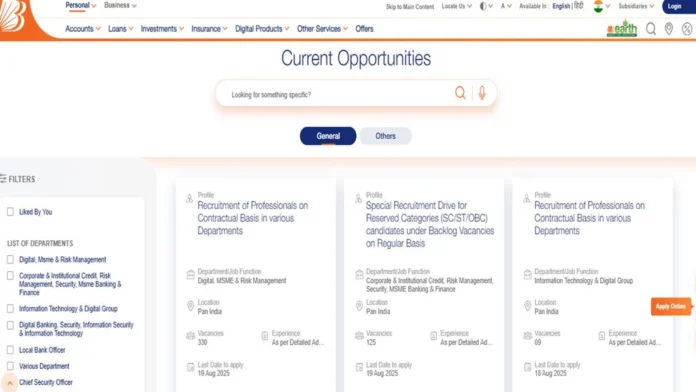 BOB Specialist Officer Recruitment