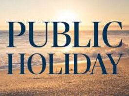 Public Holiday: Holidays declared on September 3, 4, 5 and 6, see list