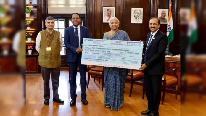 state-bank-of-india-gives-rs-8076-84-cr-dividend-to-govt-for-fy25